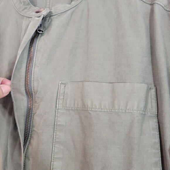 Everlane Women Size 12 Organic Cotton Jumpsuit Boiler Suit Green Short Sleeve - Picture 6 of 12